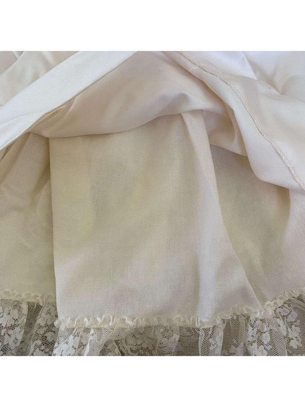C. I. Castro & Co Dress Lined Lace Trim Round Collar Puffed Sleeves Cream Sz 3T - Picture 4 of 5